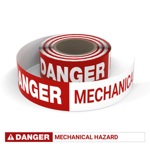 Danger: Mechanical Hazard - Smart Stripe Inline Printed Floor Tape