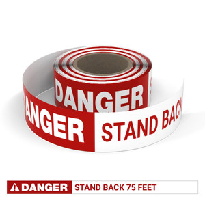 Danger: Stand Back 75 Feet - Smart Stripe Inline Printed Floor Tape