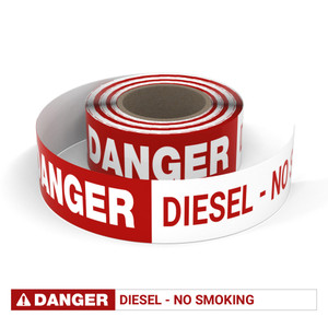 Danger: Diesel - No Smoking - Smart Stripe Inline Printed Floor Tape