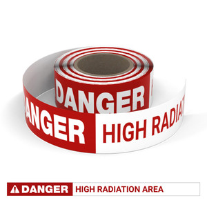 Danger: High Radiation Area - Smart Stripe Inline Printed Floor Tape