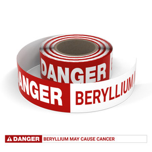Danger: Beryllium May Cause Cancer - Smart Stripe Inline Printed Floor Tape