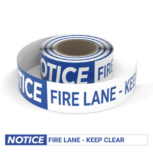 Notice: Fire Lane - Keep Clear - Smart Stripe Inline Printed Floor Tape
