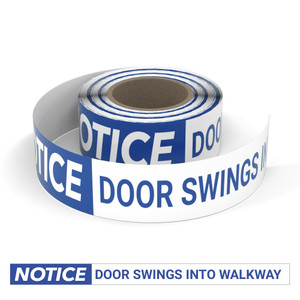 Notice: Door Swings Into Walkway - Smart Stripe Inline Printed Floor Tape