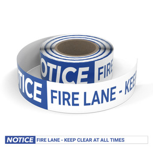Notice: Fire Lane - Keep Clear At All Times - Smart Stripe Inline Printed Floor Tape