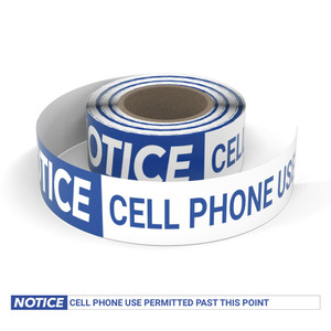 Notice: Cell Phone Use Permitted Past This Point - Smart Stripe Inline Printed Floor Tape
