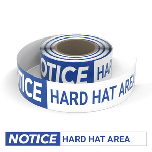 Notice: Hard Hat Area - Smart Stripe Inline Printed Floor Tape