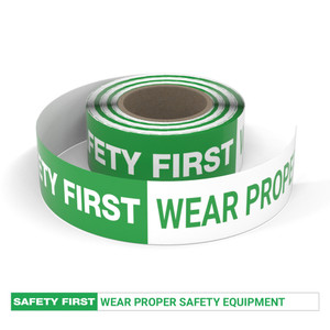 Safety First: Wear Proper Safety Equipment - Smart Stripe Inline Printed Floor Tape