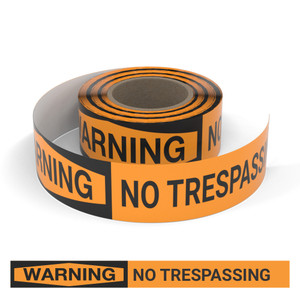 Warning: No Trespassing - Smart Stripe Inline Printed Floor Tape