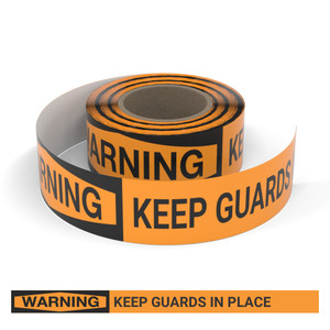 Warning: Keep Guards In Place - Smart Stripe Inline Printed Floor Tape