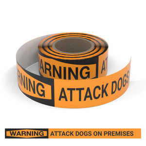 Warning: Attack Dogs On Premises - Smart Stripe Inline Printed Floor Tape