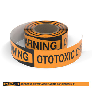 Warning: Ototoxic Chemicals Hearing Loss Possible - Smart Stripe Inline Printed Floor Tape