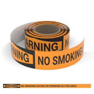 Warning: No Smoking Eating Or Drinking In This Area - Smart Stripe Inline Printed Floor Tape