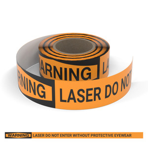 Warning: Laser Do Not Enter Without Protective Eyewear - Smart Stripe Inline Printed Floor Tape