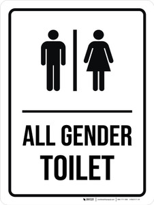 All Gender Toilet Portrait - Wall Sign