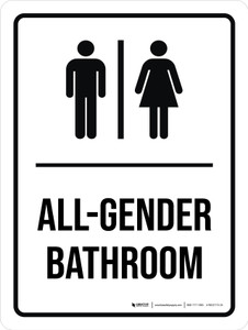 All-Gender Bathroom Portrait - Wall Sign