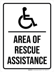 Area Of Rescue Assistance Portrait - Wall Sign