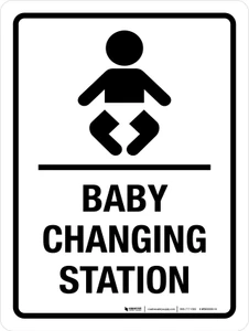 Baby Changing Station Portrait - Wall Sign
