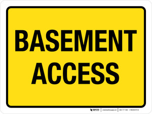 Basement Access Yellow Landscape - Wall Sign