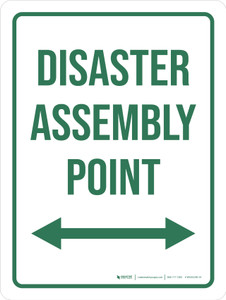 Disaster Assembly Point (Double Arrow) Portrait - Wall Sign