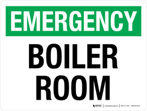 Emergency: Boiler Room Landscape - Wall Sign