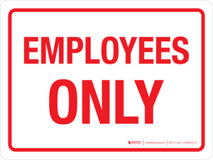 Employees Only Red Landscape - Wall Sign