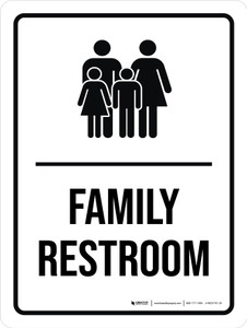 Family Restroom Portrait - Wall Sign