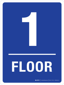 Floor 1 Blue Portrait - Wall Sign