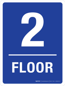 Floor 2 Blue Portrait - Wall Sign