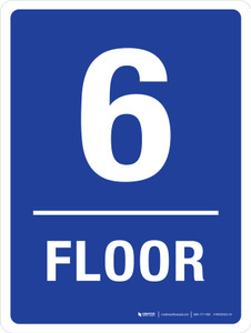 Floor 6 Blue Portrait - Wall Sign