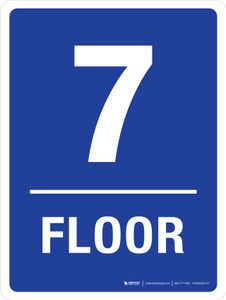 Floor 7 Blue Portrait - Wall Sign