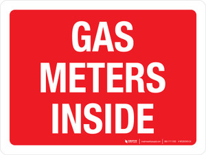 Gas Meters Inside Red Landscape - Wall Sign