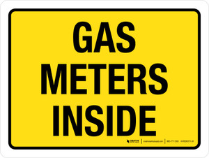 Gas Meters Inside Yellow Landscape - Wall Sign