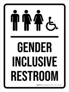 Gender Inclusive Restroom (with Wheelchair Icon) Portrait - Wall Sign