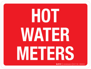 Hot Water Meters Red Landscape - Wall Sign