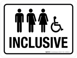 Inclusive (with Wheelchair Icon) Landscape - Wall Sign