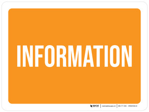 Information Orange Landscape - Wall Sign