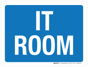 IT Room Blue Landscape - Wall Sign