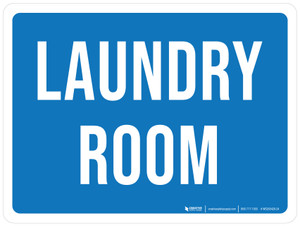 Laundry Room Blue Landscape - Wall Sign