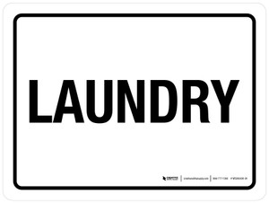 Laundry White Landscape - Wall Sign