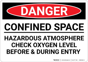 Danger: Confined Space Hazardous Atmosphere - Wall Sign