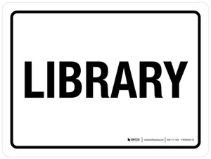 Library White Landscape - Wall Sign