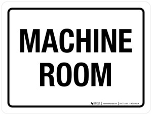 Machine Room White Landscape - Wall Sign