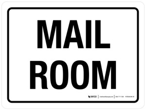 Mail Room White Landscape - Wall Sign