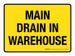 Main Drain In Warehouse Yellow Landscape - Wall Sign