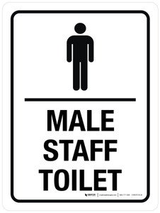 Male Staff Toilet with Icon Portrait - Wall Sign