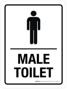 Male Toilet with Icon Portrait - Wall Sign