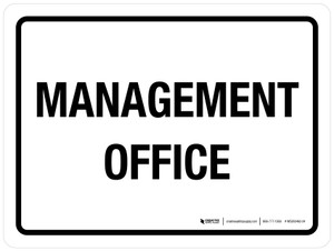 Management Office White Landscape - Wall Sign