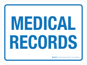 Medical Records Blue Landscape - Wall Sign