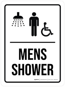 Mens Shower (with Wheelchair Icon) - Wall Sign
