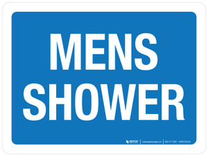 Mens Shower Blue Landscape - Wall Sign